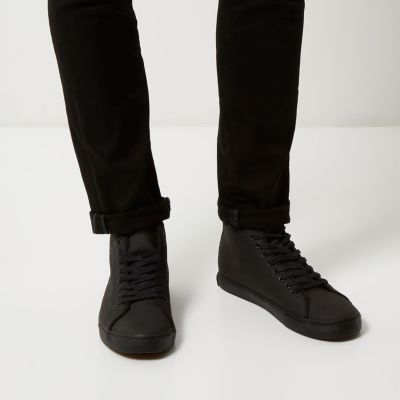 Black demi lace-up boots